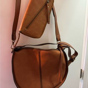 Chestnut color crossbody/shoulder bag with wallet